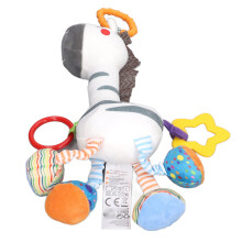 Baby Zebra Hängelrasselspielzeug, Weiches Stofftier, Quietsch- & Knistereffekt, 11,5x6x38cm