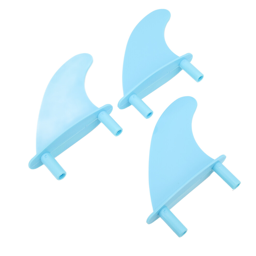 Surfboard Fins Soft Top Tri Fin Set PVC Plastic for Surfing Water Sports with Screws Blue