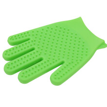 Pet Grooming Glove Silicone Double Sided Fast Frothing Durable Cat Hair Removal Glove for Long and Short Hair Light Green