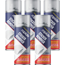 5 x 250ml Sticker Gum Goo Remover Spray Can Label Tags Strong Adhesive