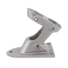 Flag Pole Holder Bracket Aluminum Alloy Double Hole Rustproof Thickening Heavy Duty Flag Holder for Outdoor Silver