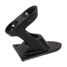 Flag Pole Holder Bracket Aluminum Alloy Double Hole Rustproof Thickening Heavy Duty Flag Holder for Outdoor Black