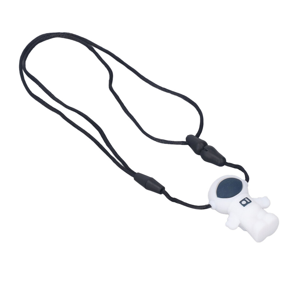 Baby Teething Pendant Silicone Spaceman Shape Baby Chew Necklace For Infants Toddlers Blue
