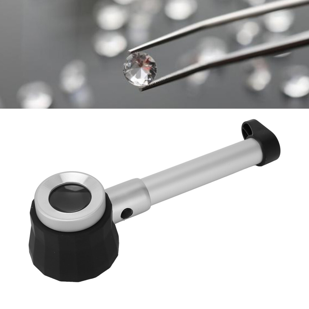 Handheld 10X Magnifier Loupe 3 LEDs Optical Glass with Measure Scale Jewelry Magnifying Glass