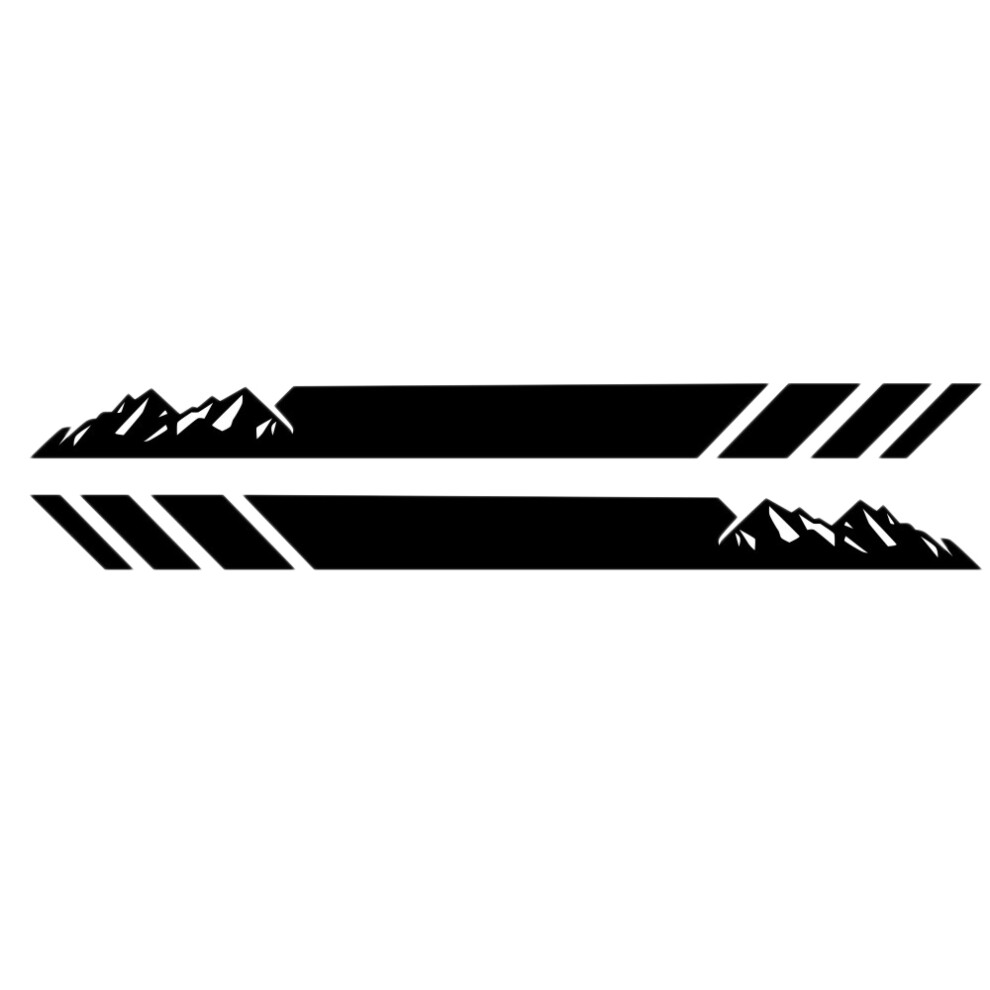 2Pcs Car Side Skirt Sticker Long Stripe Mountains Body Decals Door Vinyl Film Stickers Diy Accessories 4851949476526