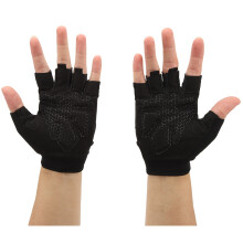 Damentreningshandschuhe, atmungsaktiv, rutschfest, Handflächenlänge 18-20 cm, schwarz