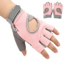 Damenatmungsaktive Trainingshandschuhe Pink, L (20-22cm) Rutschfest & Stoßfest
