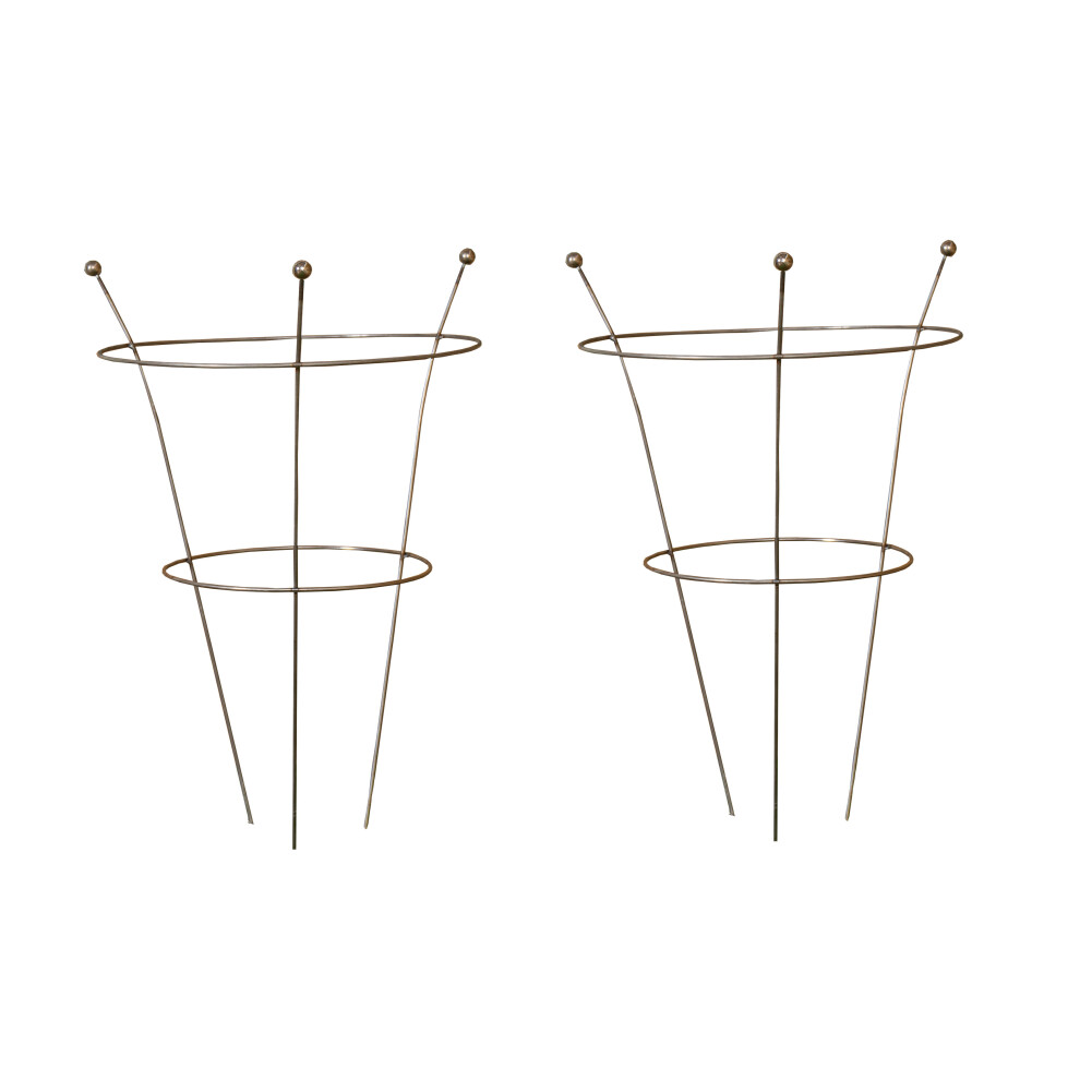 Samuel Alexander Unisex Silver Set Of 2 54Cm X 40Cm Medium Bare Rusted Steel Garden Plant Supports In | Size: 54 Cm X 40 Cm - Image 5