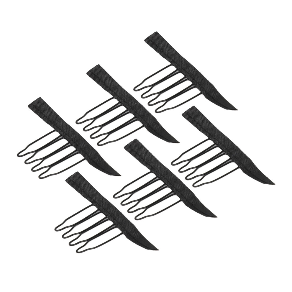 100pcs Wig Comb Clips Circular Arc Design 4 Teeth Stainless Steel Wig Combs for Hair Extensions