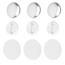 100 Sets Pin Back Button Parts Round Shape Metal Back Pin DIY Blank Button Badge Parts Set for Clothes Backpacks 25mm/1.0in