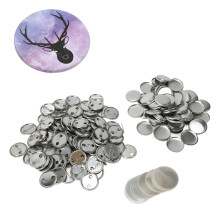 100 Sets Blank Button Badge Parts Set Round Shape Rust Prevention Easy Print Button Pin Badge Kit for Button Making Machine 32mm/1.3in