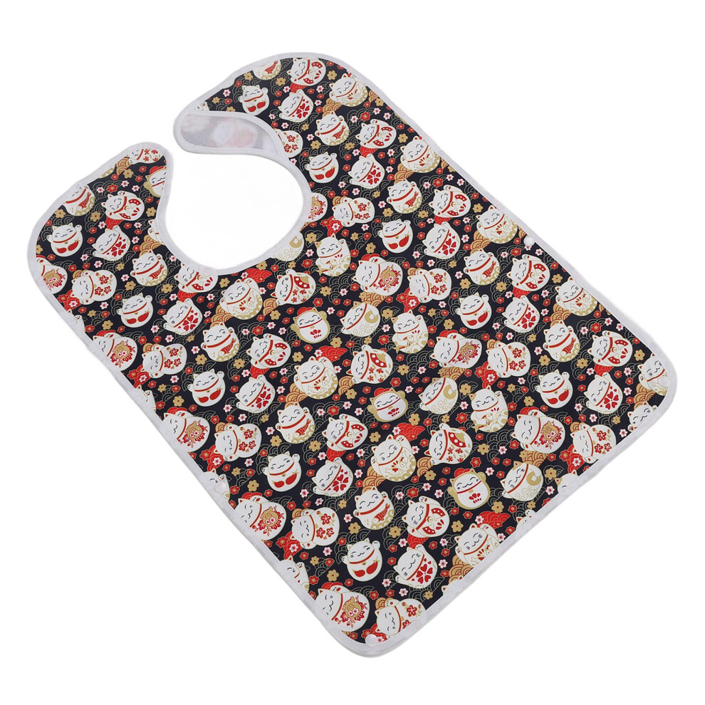 Eating Adults Bib Waterproof Reusable 3 Layers Washable Clothing Protector for Elderly Cat