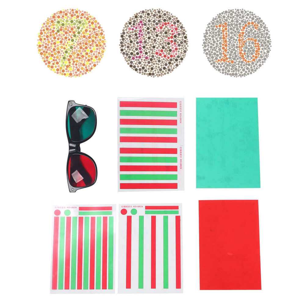 Red/Green Vision Correction Cards Myopia Strabismus Amblyopia Stereo Eye Training Reading Aids