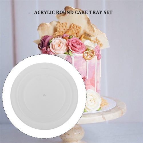 Acrylic Round Cake Discs Set,Buttercream Tiered Decorating Tools,Cake Circle Base Boards,Acrylic Scraper 1