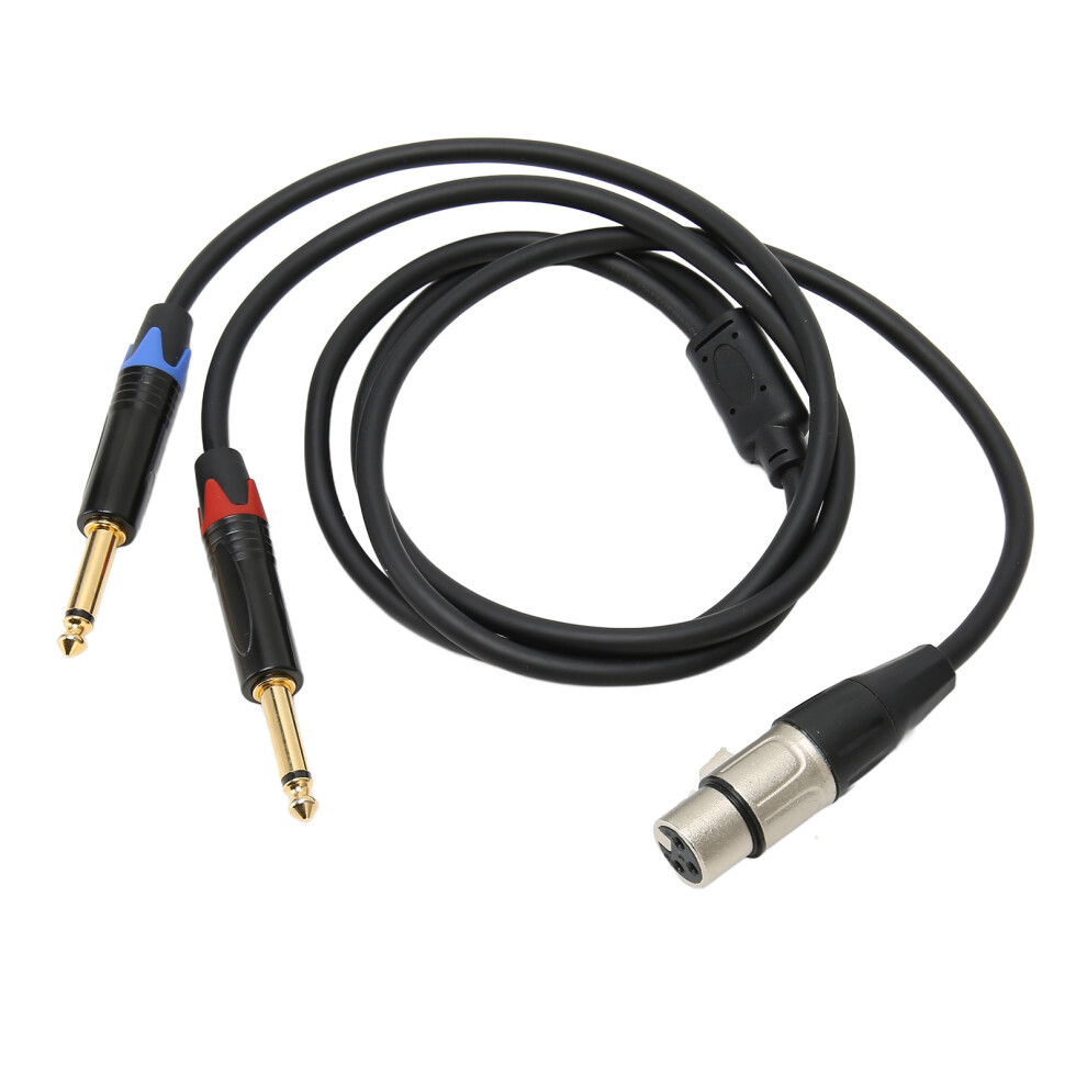 Dual 6.35Mm Male To Xlr Female Cable 24K Plated Connectors Dual 1/4 Inch To Xlr Y Splitter Converter Adapter 2M / 6.6Ft Gold 9331317663031