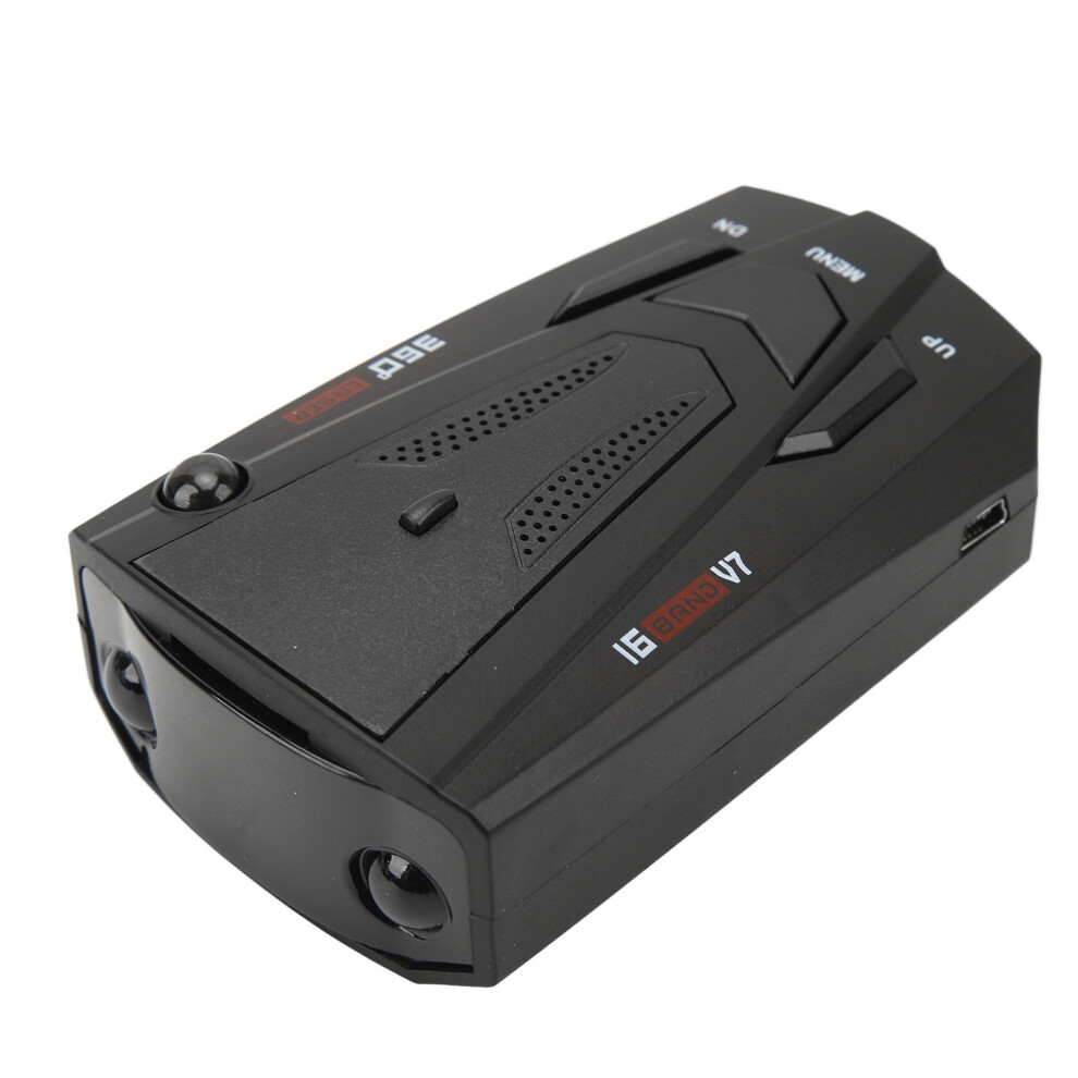 Car Radar Detector 360 Degree Protection Speed Alarm 16 Band Electronic Dog Detector Speedometer Speed Tester Black 7601317664683