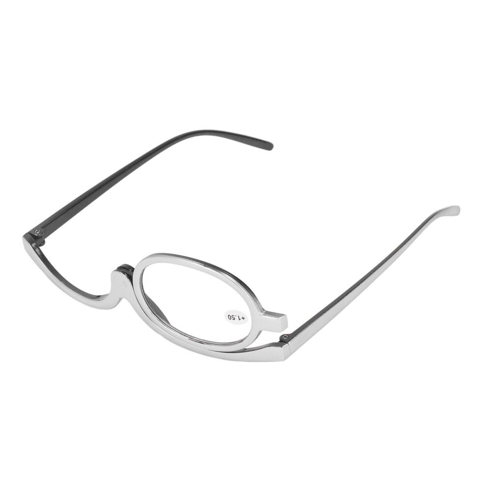 Makeup Reading Glasses Portable Magnifying Presbyopic Reading Glasses Flip Up Rotating Single Lens +1.50