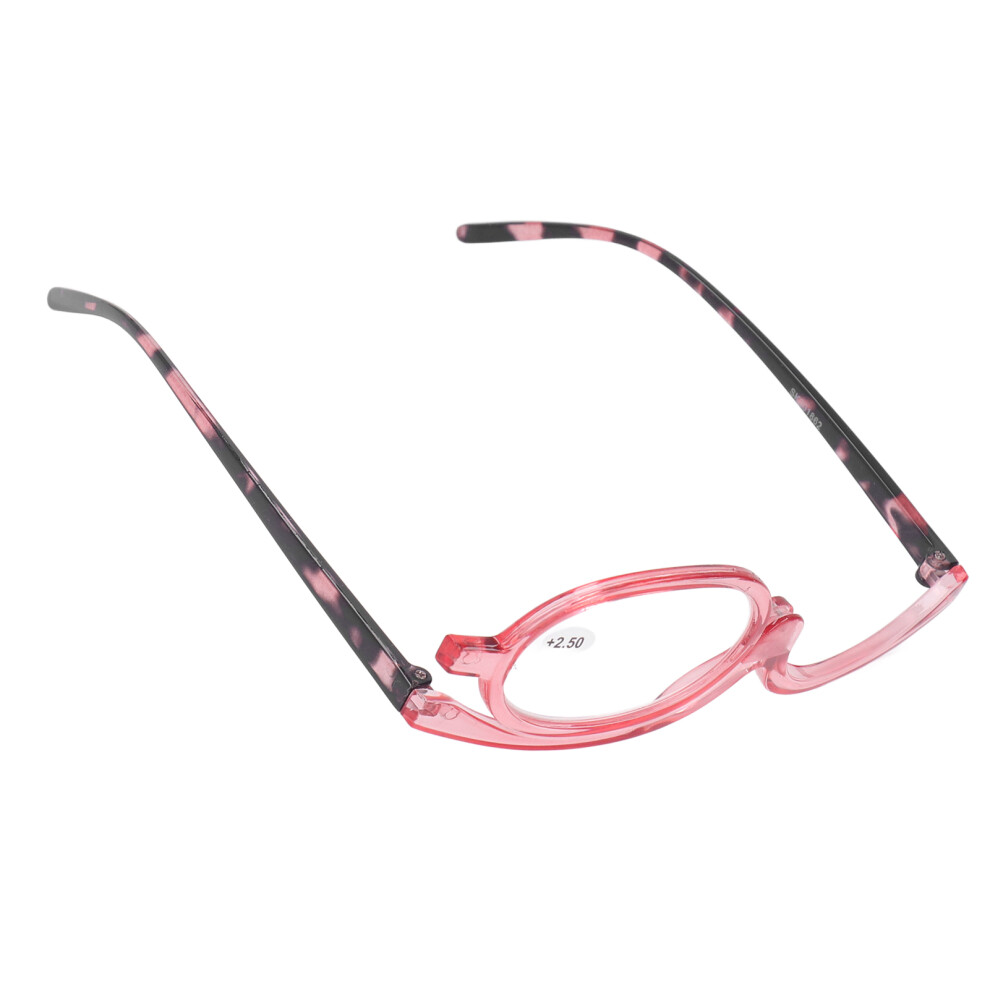 Makeup Glasses Lightweight Folding Rotating Single Lens Women Magnifying Cosmetic Eyeglasses with Stylish Case +2.50