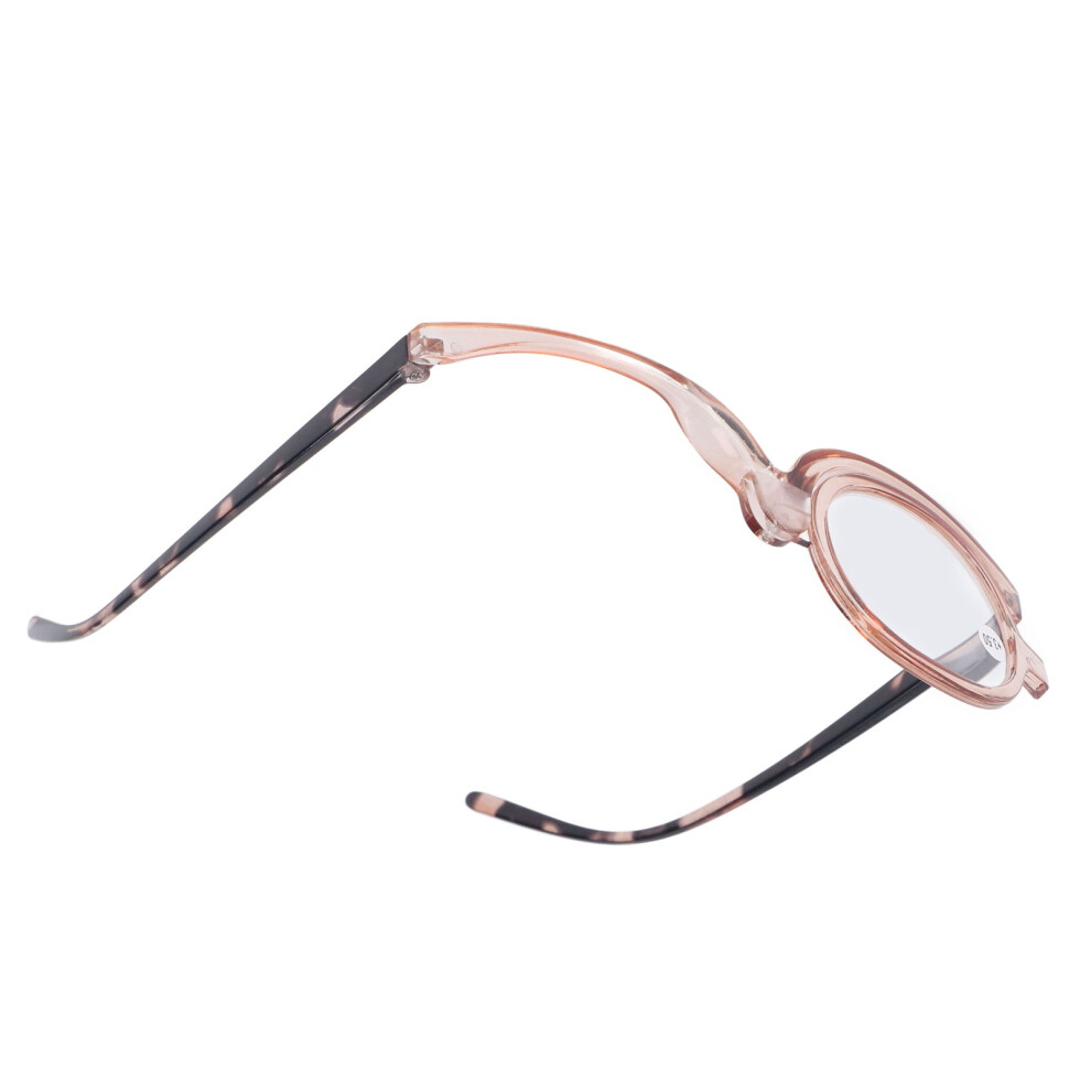 Eye Makeup Glasses Portable Presbyopic Reading Glasses Magnifying Flip Up Rotating Single Lens for Women +3.50