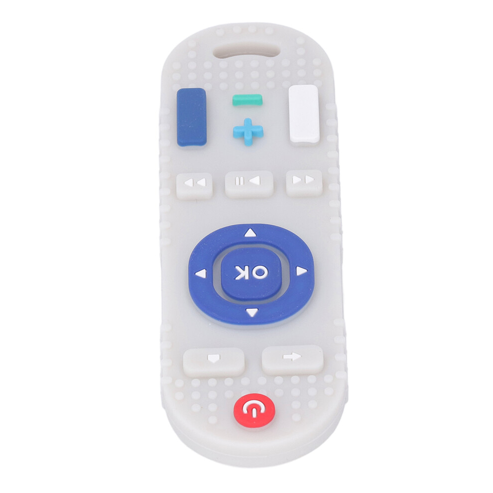 Silicone Teething Toy Tv Remote Shaped High Simulation Multi Buttons Textured Baby Teether Beige