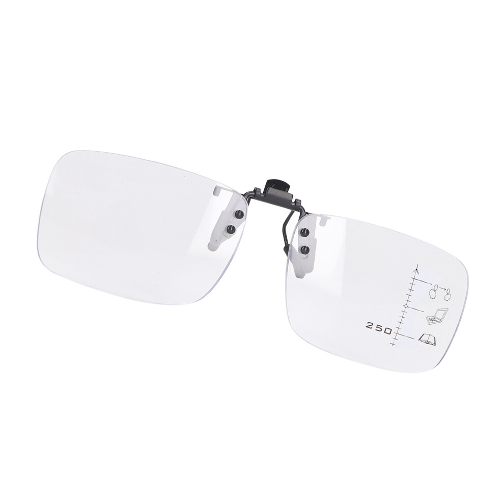 Blue Multifocus Reading Glasses Lighting Blocking Clear Eyesight Clip On Glasses For Elderly +250