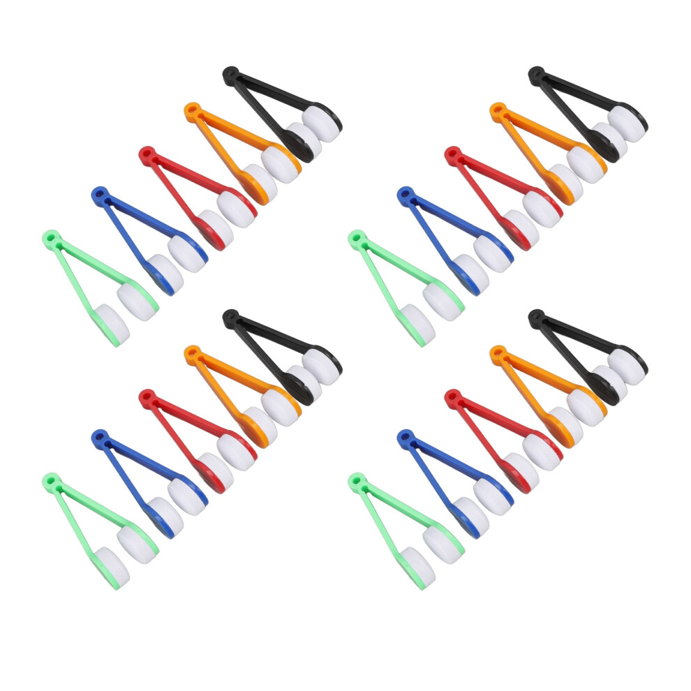 20pcs Eyeglass Brush Mini Soft Spectacle Cleaner Clip Portable Microfiber Eyeglasses Cleaning Tool