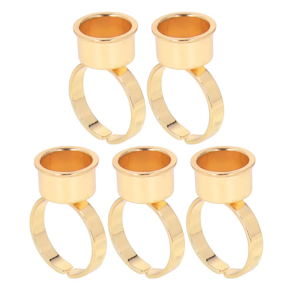 Gold 5Pcs Eyebrow Lip Tattoo Ink Ring Cup Stainless Steel Microblading Pigment Eyelash Glue Holder Ring M