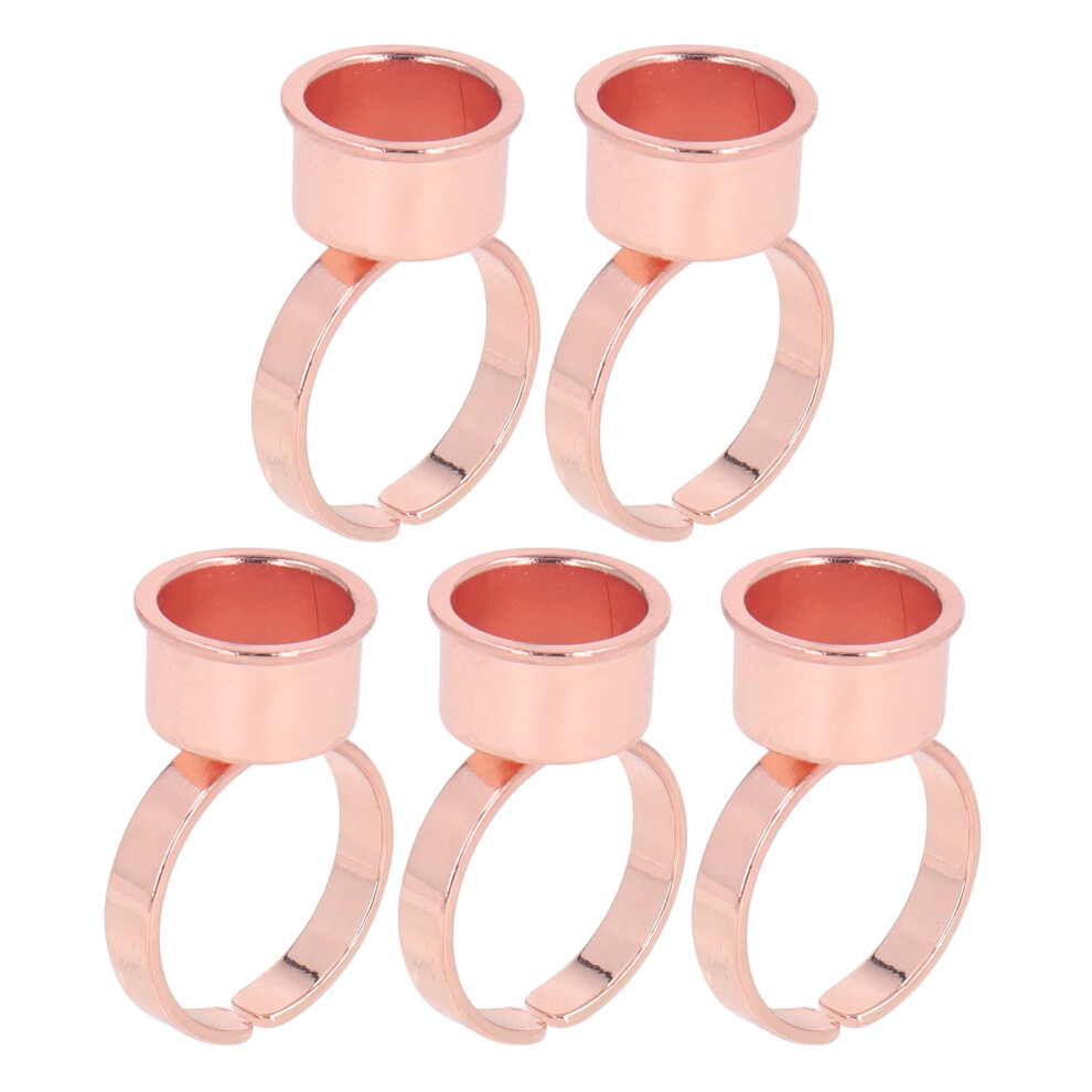 Gold 5Pcs Eyebrow Lip Tattoo Ink Ring Cup Stainless Steel Microblading Pigment Eyelash Glue Holder Ring M Rose