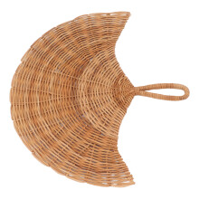 Rattan Fan Wall Decoration Northern Europe Style Woven Hanging Rattan Wall Decoration for Living Room Bedroom Natural Color