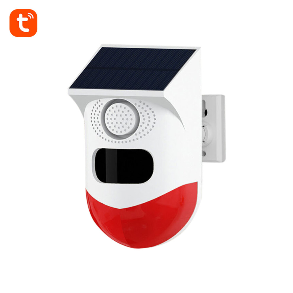 Tuya Wifi Solar Powered Wireless Infrared Motion Sensor Detector Strobe Siren 120Db Alarm Waterproof Pir Sensor 4641317673547