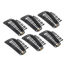 100pcs Hair Extension Clips Multipurpose 38mm 10 Teeth Wig Clips for Hair Extensions DIY Black