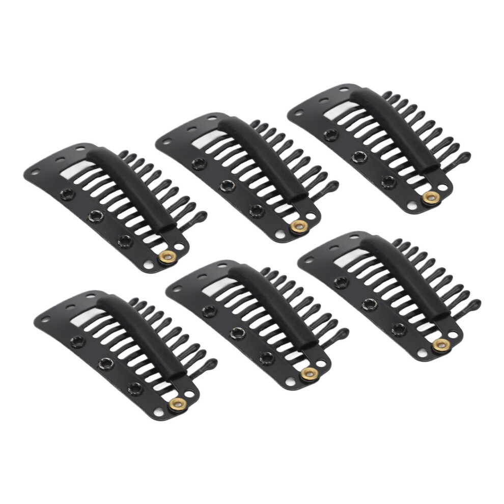 100pcs Hair Extension Clips Multipurpose 38mm 10 Teeth Wig Clips for Hair Extensions DIY Black