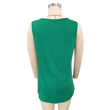 Damen Grünes Tanktop XL mit Falten vorne, lockerer Sitz Sommerweste