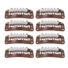 100pcs 6 Teeth Wig Clips 3.2cm U Shape Hair Extension Snap Clips Clamp Firmly Dark Brown for Hat Fixing