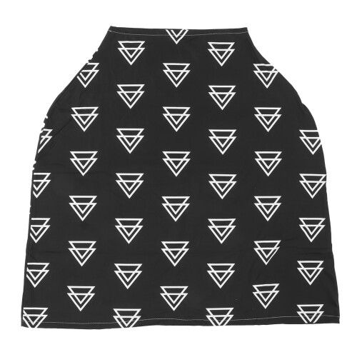 Breathable Mother Breastfeeding Cover Cloth Patterned Washable Polyester Breast Feeding Nursing Cover Towel Black Base Triangular Pattern 1