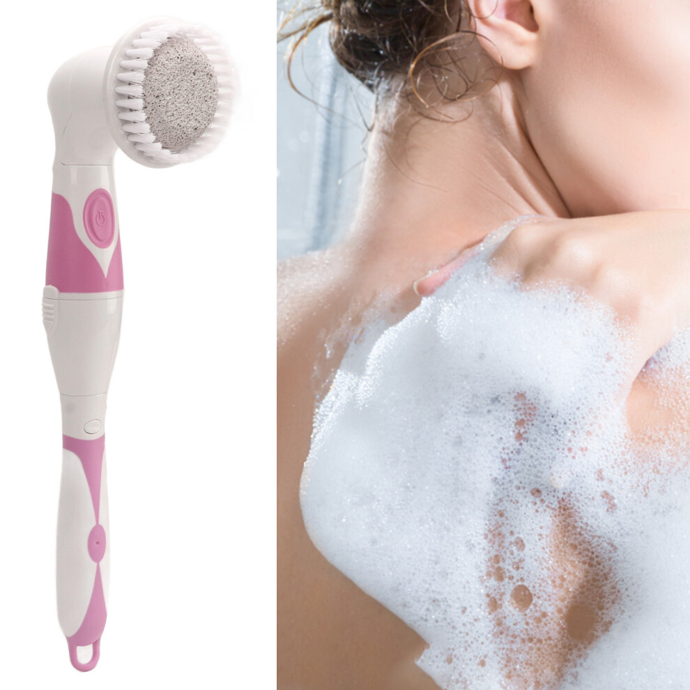 Electric Bath Massage Brush Rotatable Soft Electric Body Scrubber Shower Brush with Long Handle for Shower Exfoliating