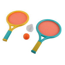 Kinders Badminton-Schlägerset, 2 Stück, rutschfest, 35 cm, Blau & Gelb