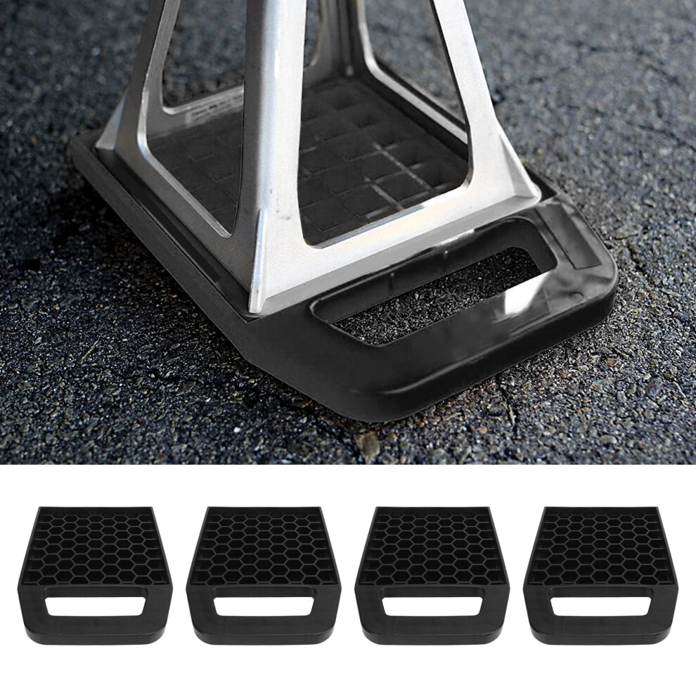 4Pcs Rv Jack Pad Prevent Jacks Sinking Anti Slip Weather Proof Leveling Jack Block For Camper Caravan Trailer Black 4971317684237