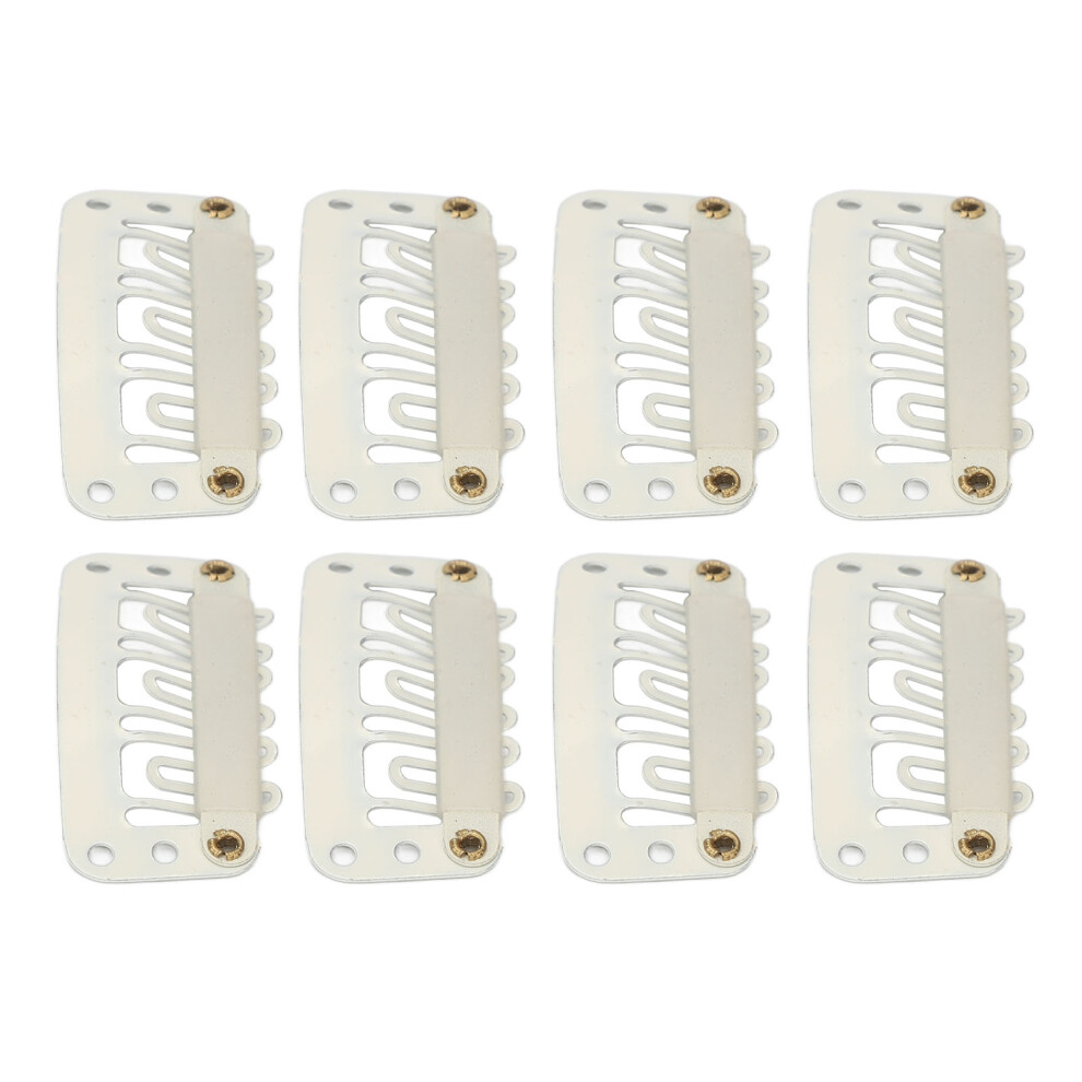 Unisex Cream 100Pcs Wig Snap Clip U Shape 6 Teeth Safe Hairpiece Comb Clips For Diy Hair Extension Hat Beige