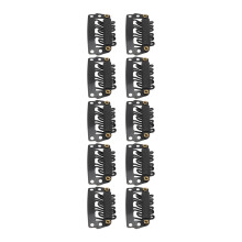 100Pcs Black U Shape Hair Extension Snap Clip Safe 6 Teeth Hairpiece Wig Clip for DIY