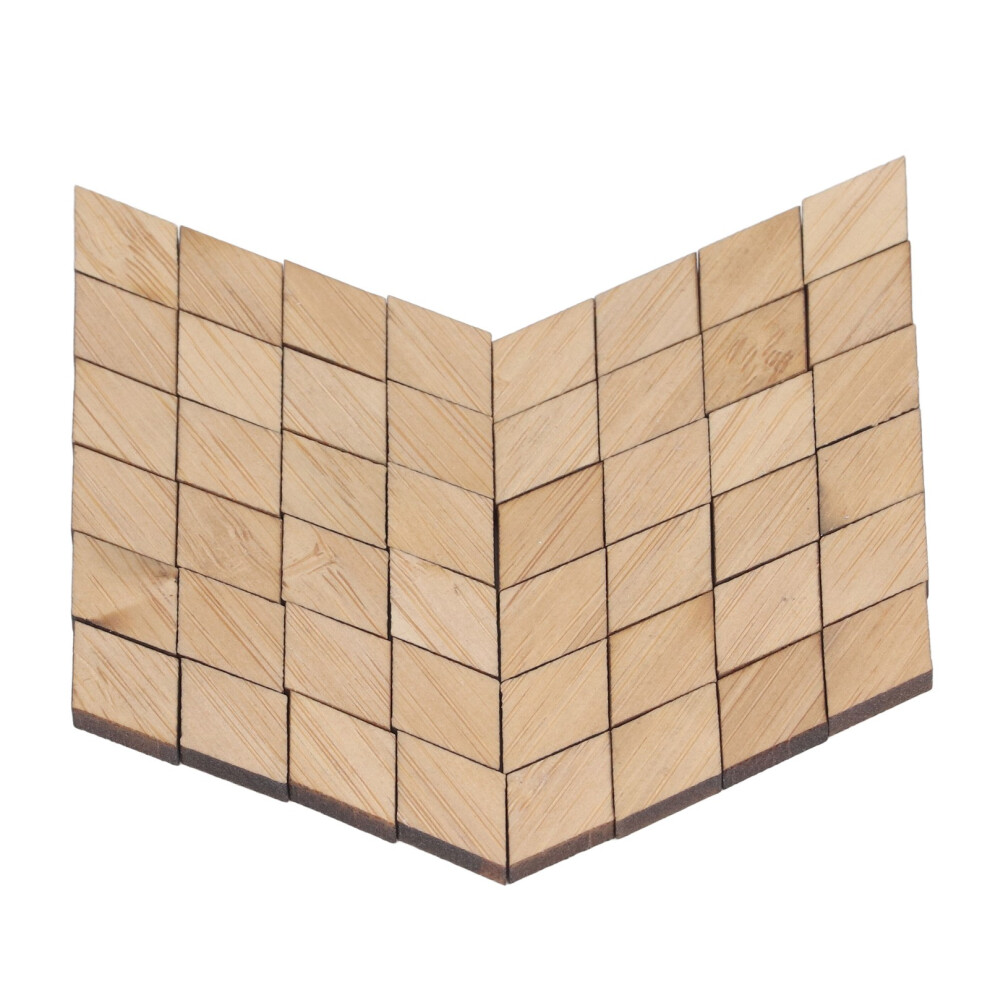 48pcs 1:12 Dollhouse Floor Boards DIY Vintage Geometric Rhombic Shape Bamboo Dollhouse Flooring
