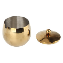 Large Stainless Steel Sugar Bowl Spice Jar With Lid Storage For Salt Candy Coffee Dishwasher Safe Gold