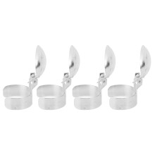 4 Stück Edelstahl-Wachsschnuller mit Ring, Kerzenlöscher, Silber, 17 g