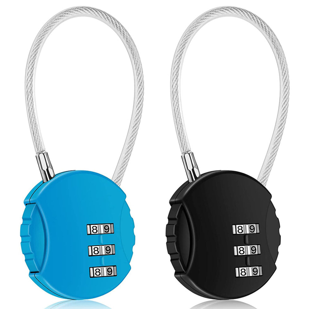 Lot de 2 cadenas à combinaison à 3 chiffres, étanches, pour l'extérieur, pour casier de gymnase, clôture sportive, boîte à outils, portail