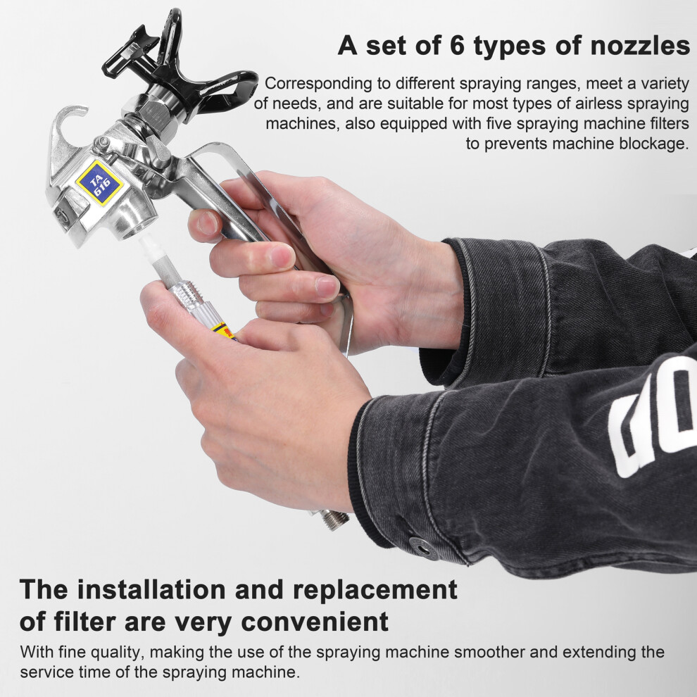Airless Paint Nozzles And Filters Set Reversible Spraying Machine Tips Airless Paint Sprayer Nozzle Filter Kit Airless Sprayer Spraying Mac 4011317688863