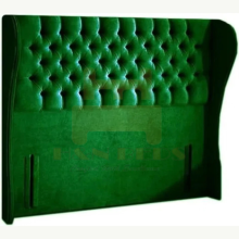 (Green Plush, Super King 6ft) Headboard for Divan Bed Plush Velvet 54" Winged Chesterfield Headboard All Sizes Handmade UK