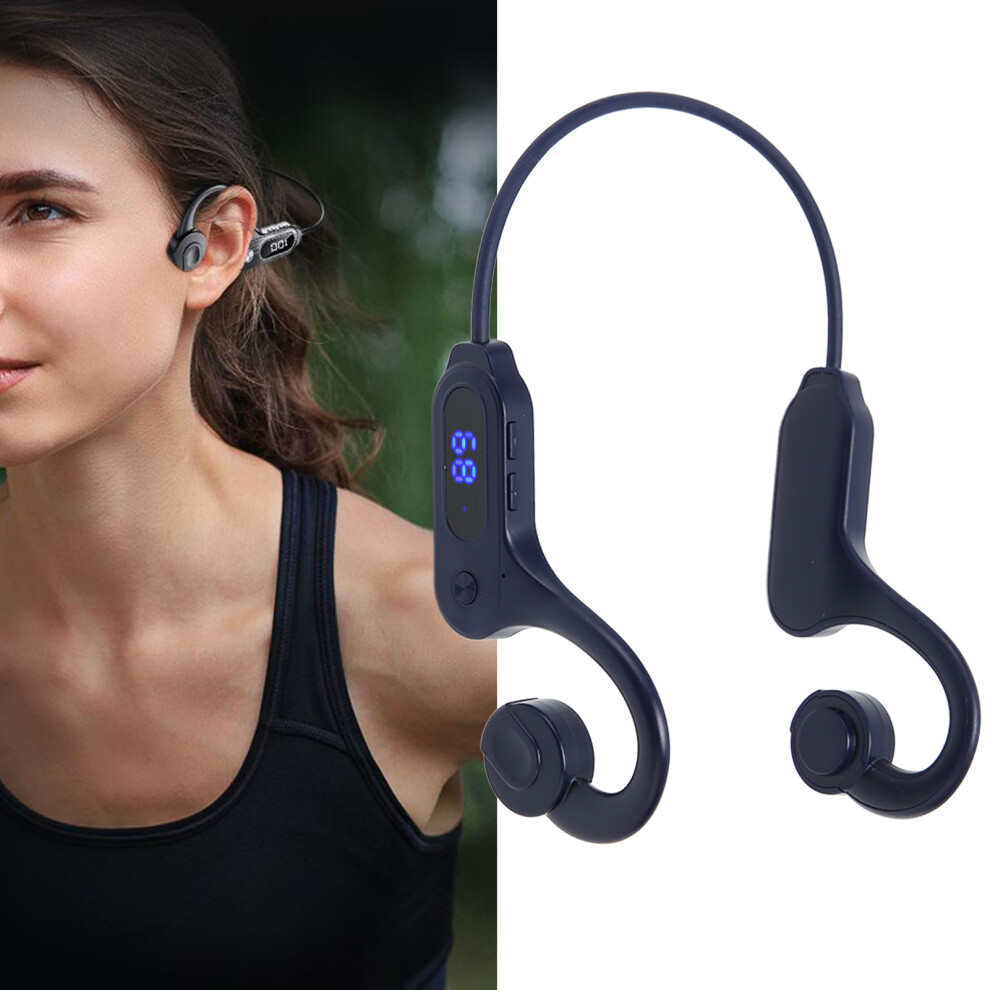 Bone Conduction Headphones Tooth 5.3 Led Digital Display Ipx5 Waterproof Wireless Earphones For Sports Blue 4991317691967