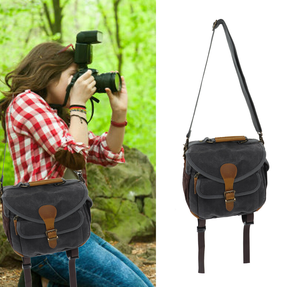 Canvas Camera Shoulder Bags Vintage Casual Large Space Slr Dslr Canvas Camera Case For Photography Travel 6931317694337