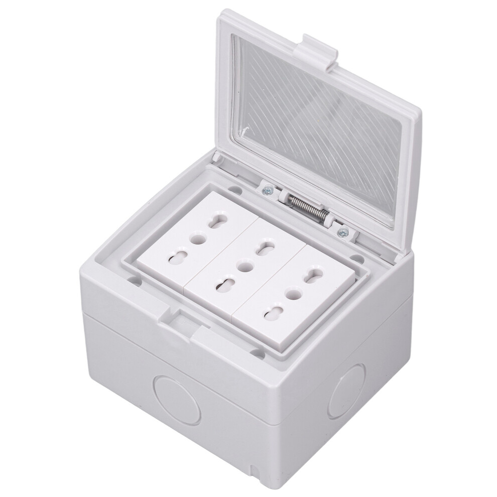 Waterproof Wall Socket Ip55 Dustproof Flame Retardant Housing 3 Port Wall Outlet For Outdoor Italian Plug 110Â250V 4691317696985