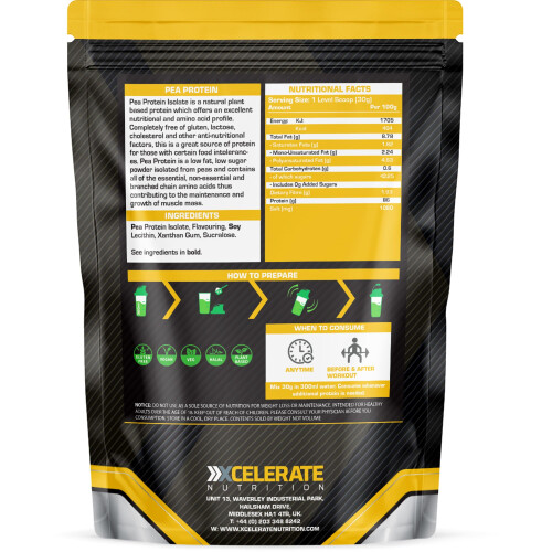 XCelerate Nutrition Pea Protein Isolate 1kg Vanilla for Muscle Growth 1